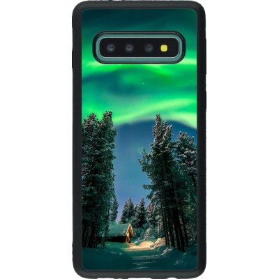 Samsung Galaxy S10 Case Hülle - Silikon schwarz Winter 22 Northern Lights
