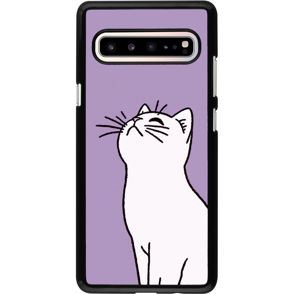 Coque Samsung Galaxy S10 5G - Chat sur fond violet
