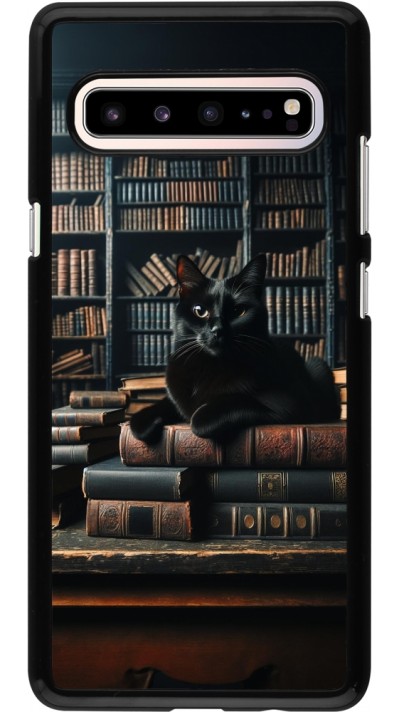 Samsung Galaxy S10 5G Case Hülle - Katze Bücher dunkel