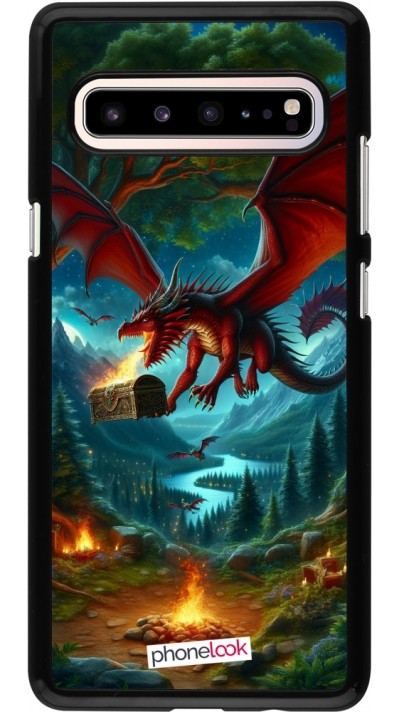 Coque Samsung Galaxy S10 5G - Dragon Volant Forêt Trésor