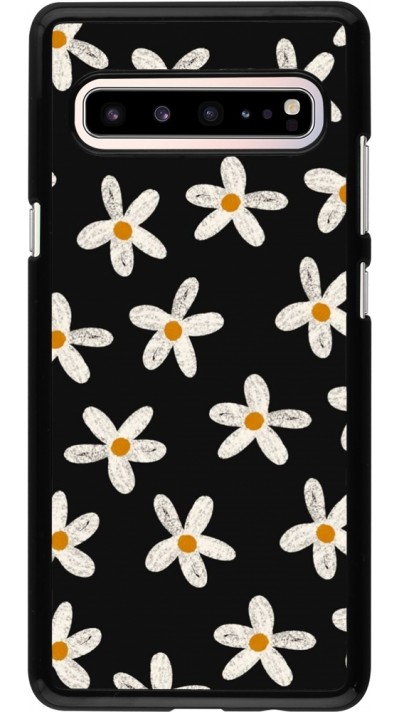 Samsung Galaxy S10 5G Case Hülle - Easter 2024 white on black flower