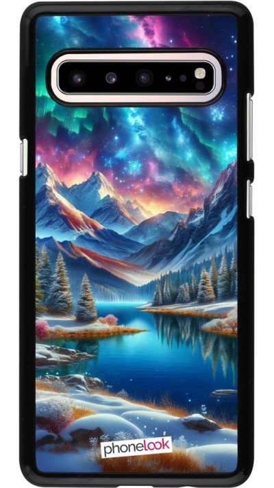 Samsung Galaxy S10 5G Case Hülle - Fantasiebergsee Himmel Sterne