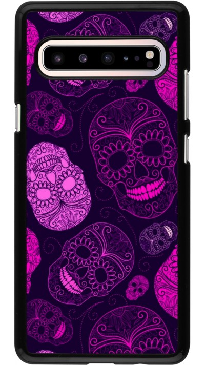 Samsung Galaxy S10 5G Case Hülle - Halloween 2023 pink skulls