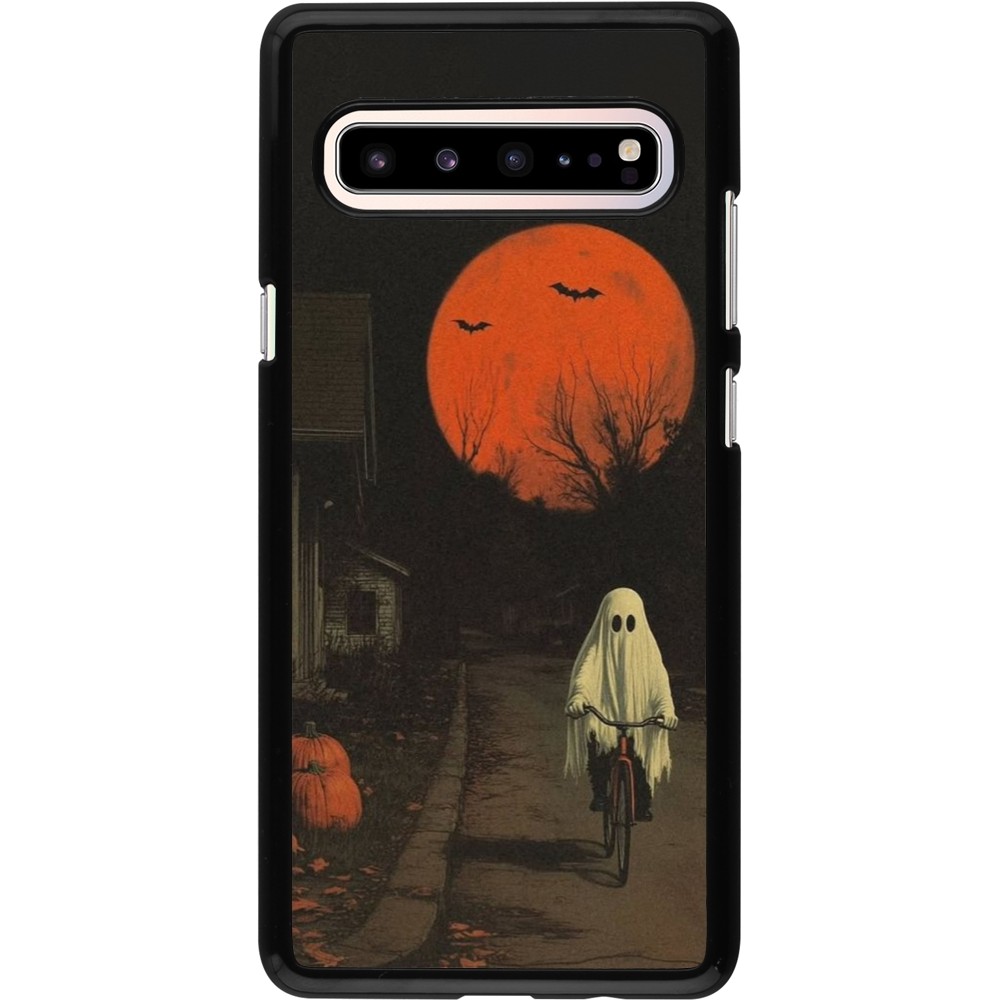 Samsung Galaxy S10 5G Case Hülle - Halloween 2025 Ghost on a bicycle