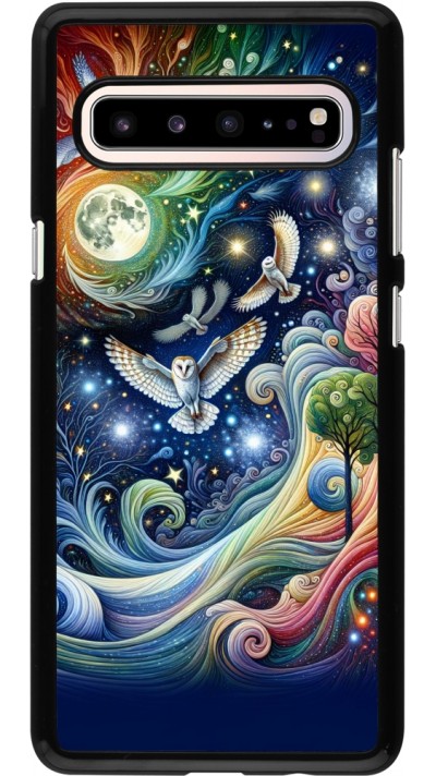 Coque Samsung Galaxy S10 5G - hibou volant floral