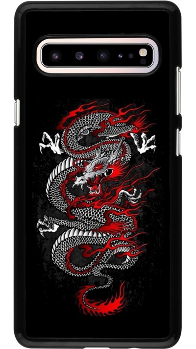 Coque Samsung Galaxy S10 5G - Japanese style Dragon Tattoo Red Black