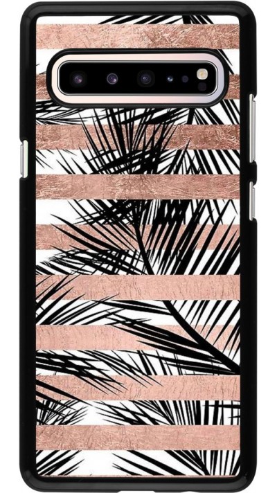 Hülle Samsung Galaxy S10 5G - Palm trees gold stripes