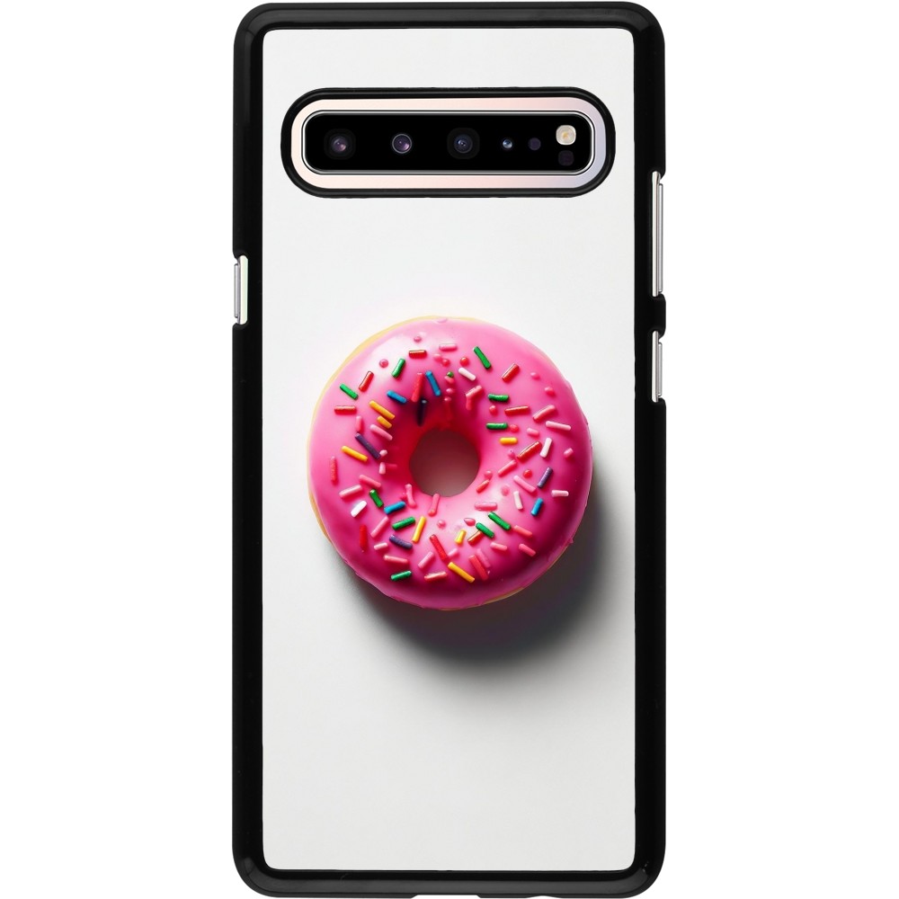 Samsung Galaxy S10 5G Case Hülle - Weisser Hintergrund, pinker Donut