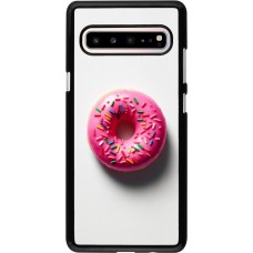 Samsung Galaxy S10 5G Case Hülle - Weisser Hintergrund, pinker Donut