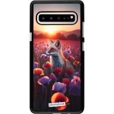 Samsung Galaxy S10 5G Case Hülle - Purpurroter Fuchs bei Dammerung