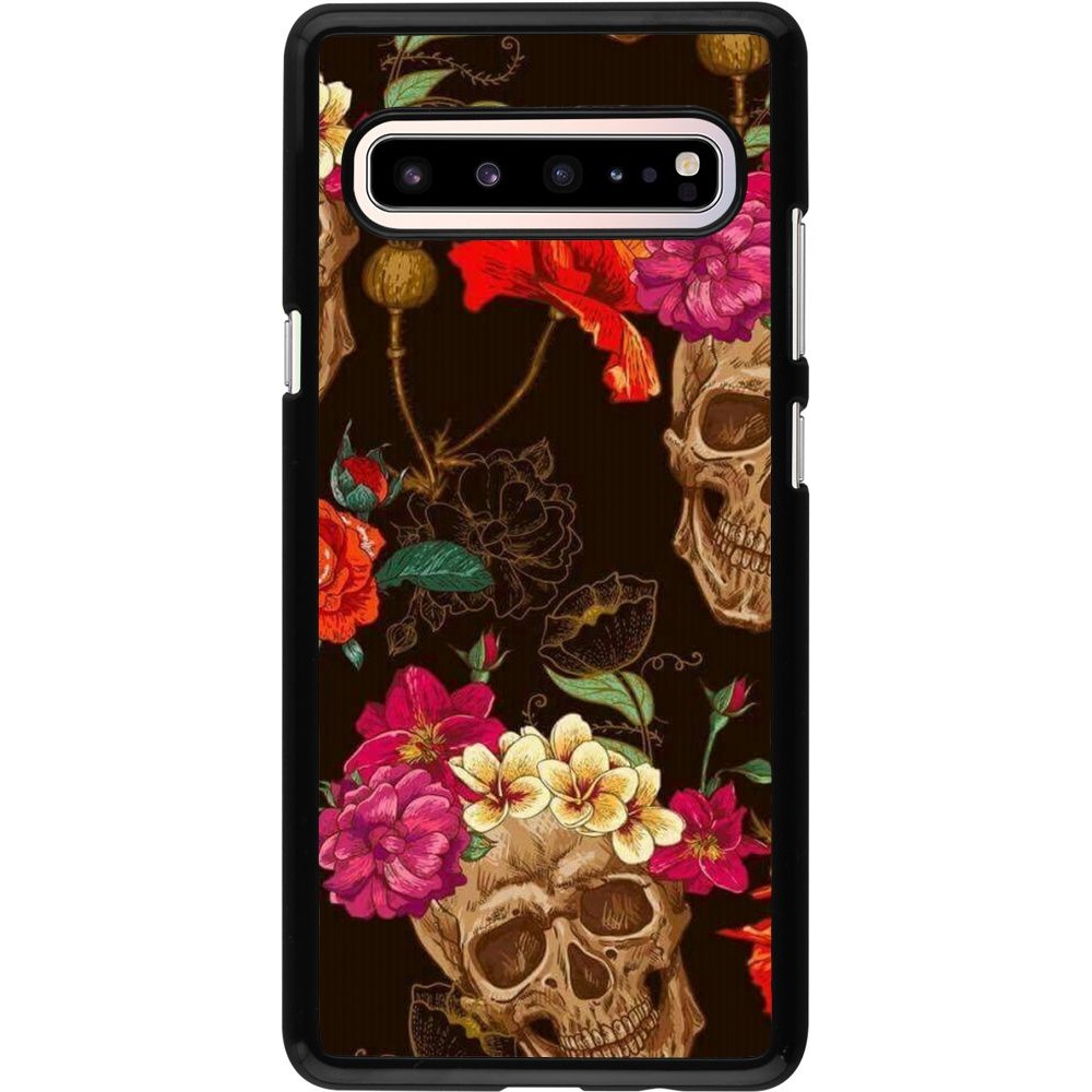 Coque Samsung Galaxy S10 5G - Skulls and flowers
