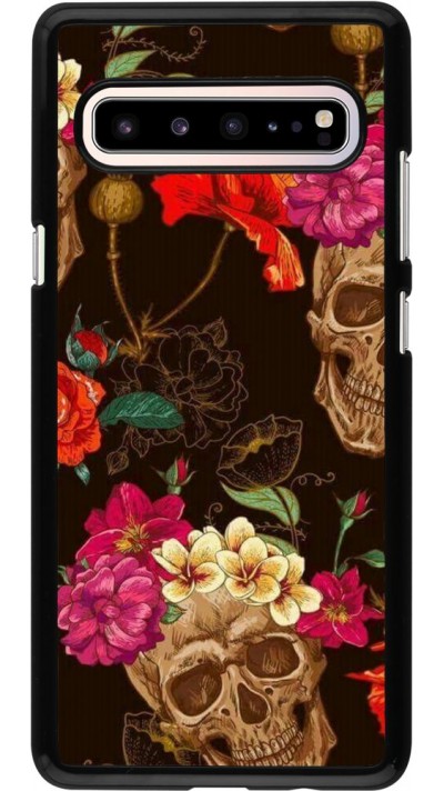 Coque Samsung Galaxy S10 5G - Skulls and flowers