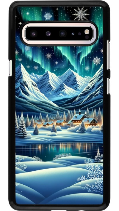 Coque Samsung Galaxy S10 5G - Snowy Mountain Village Lake night