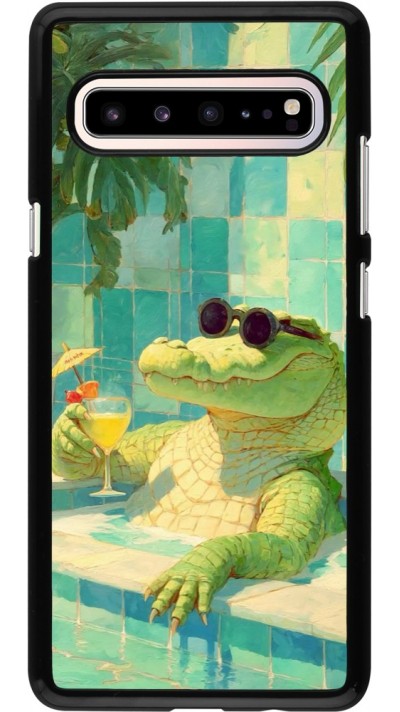 Coque Samsung Galaxy S10 5G - Crocodile in the swimming pool Summer 2026