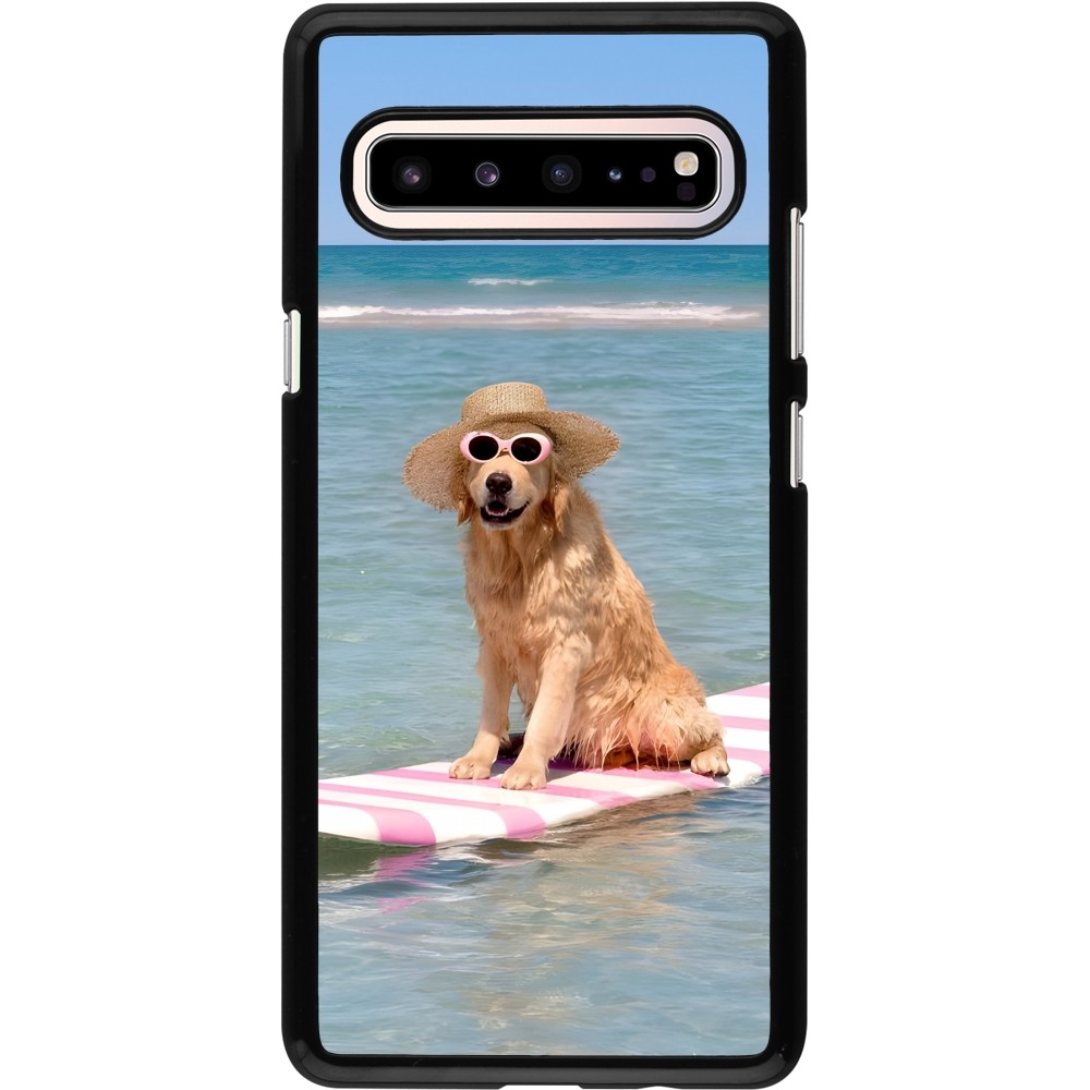 Samsung Galaxy S10 5G Case Hülle - Summer Dog on Paddle