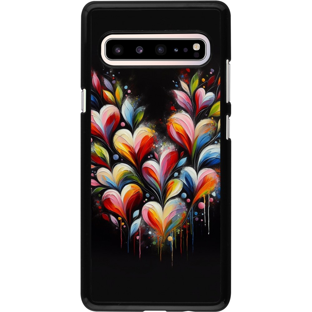 Samsung Galaxy S10 5G Case Hülle - Valentin 2024 Schwarzes Herz Abstrakt