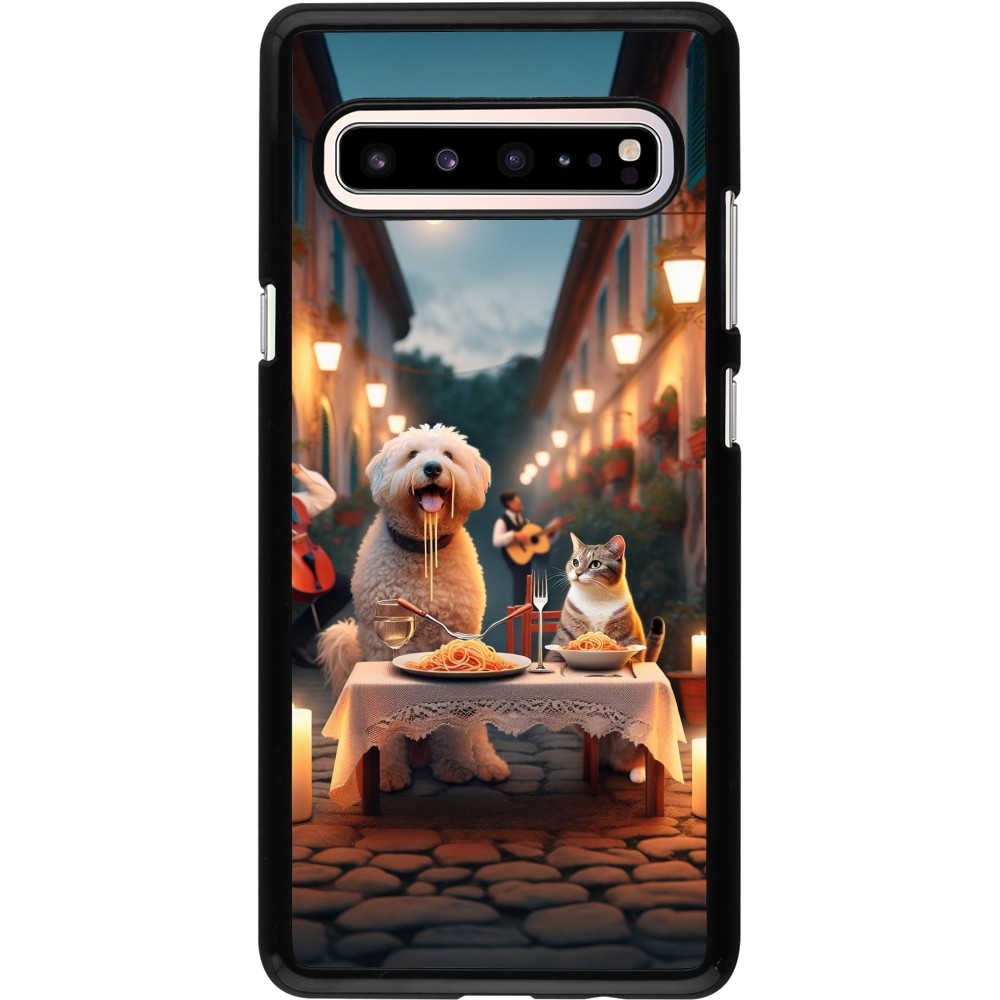 Samsung Galaxy S10 5G Case Hülle - Valentin 2024 Hund & Katze Kerzenlicht