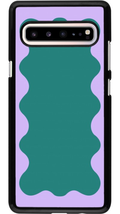 Coque Samsung Galaxy S10 5G - Wavy Rectangle Green Purple