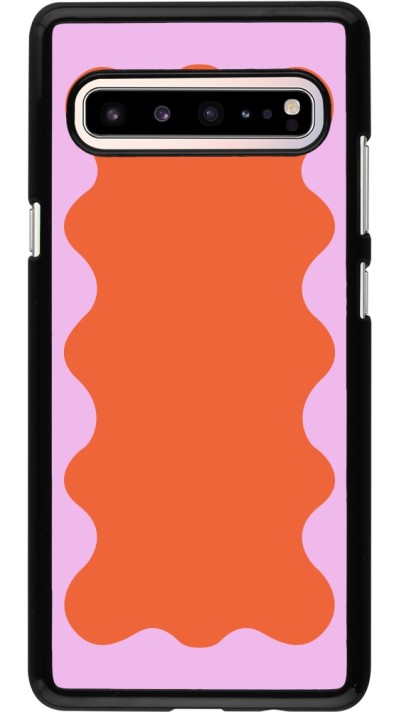 Coque Samsung Galaxy S10 5G - Wavy Rectangle Orange Pink