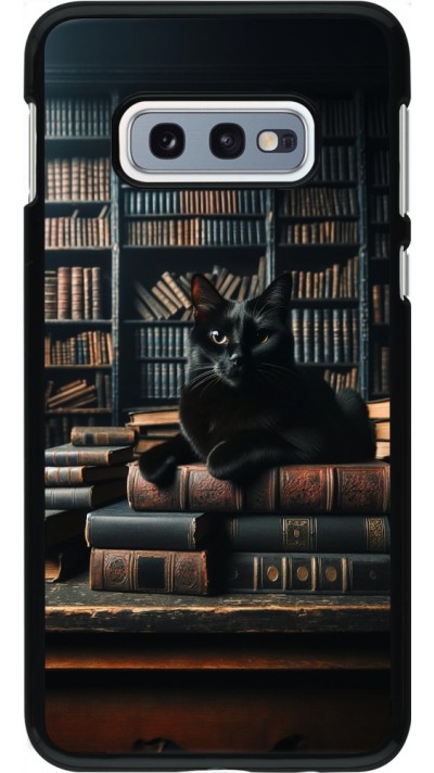 Samsung Galaxy S10e Case Hülle - Katze Bücher dunkel
