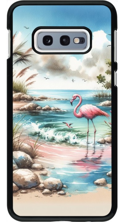 Coque Samsung Galaxy S10e - Flamant rose aquarelle