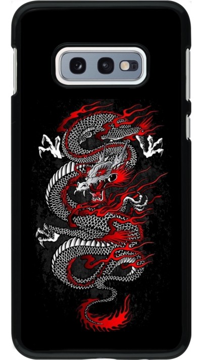 Coque Samsung Galaxy S10e - Japanese style Dragon Tattoo Red Black