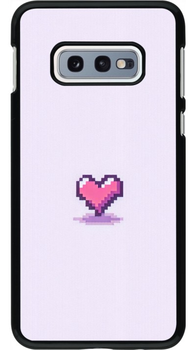 Coque Samsung Galaxy S10e - Pixel Coeur Violet Clair