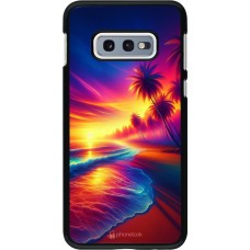 Coque Samsung Galaxy S10e - Plage coucher soleil flashy