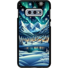 Samsung Galaxy S10e Case Hülle - Verschneites Bergdorf am See in der Nacht