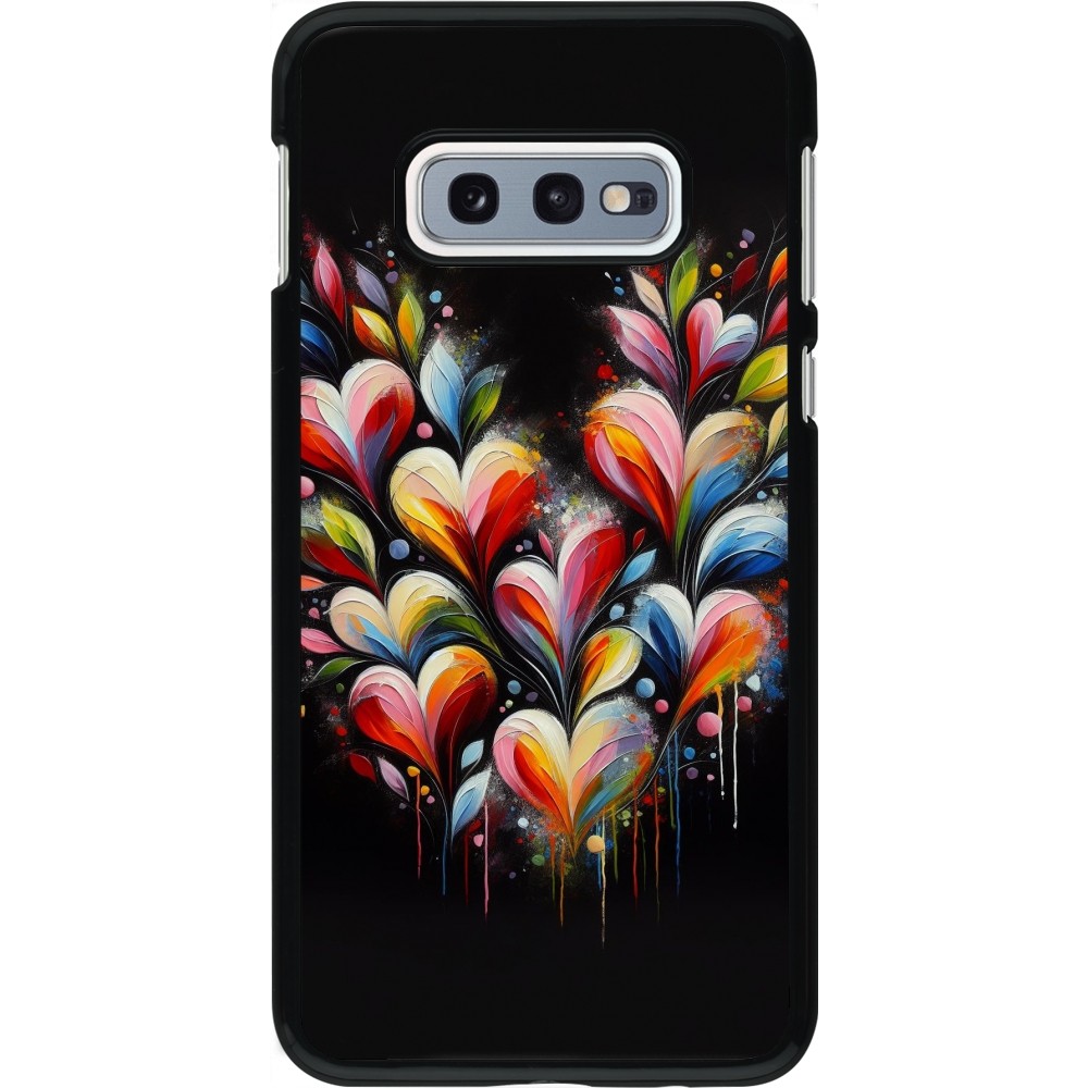 Samsung Galaxy S10e Case Hülle - Valentin 2024 Schwarzes Herz Abstrakt