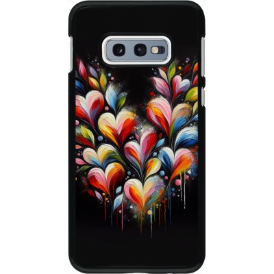 Samsung Galaxy S10e Case Hülle - Valentin 2024 Schwarzes Herz Abstrakt