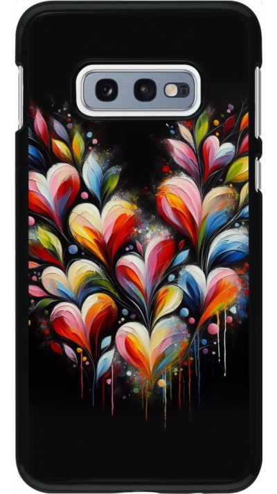Coque Samsung Galaxy S10e - Valentine 2024 Coeur Noir Abstrait