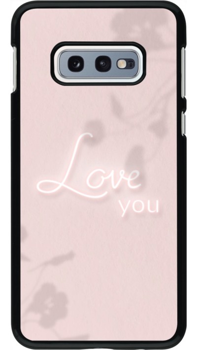 Coque Samsung Galaxy S10e - Valentine 2023 love you neon flowers shadows
