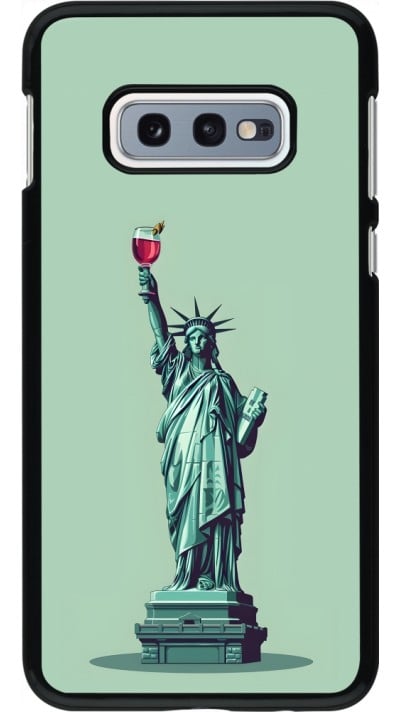 Samsung Galaxy S10e Case Hülle - Freiheitsstatue mit einem Glas Wein