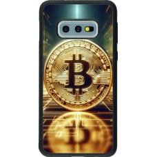 Coque Samsung Galaxy S10e - Silicone rigide noir Bitcoin Standing