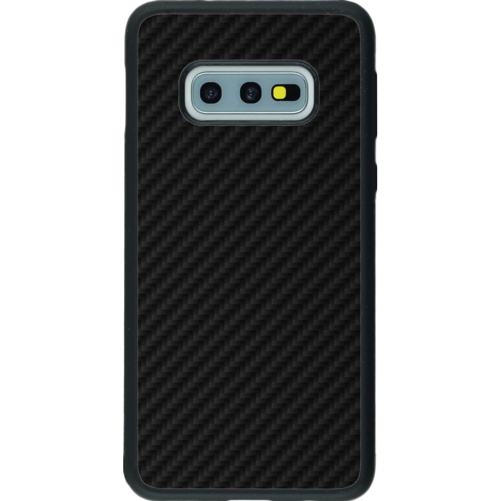 Coque Samsung Galaxy S10e - Silicone rigide noir Carbon Basic