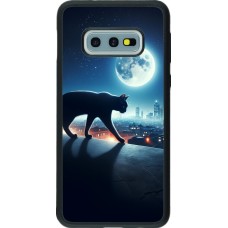 Samsung Galaxy S10e Case Hülle - Silikon schwarz Schwarze Katze unter dem Vollmond