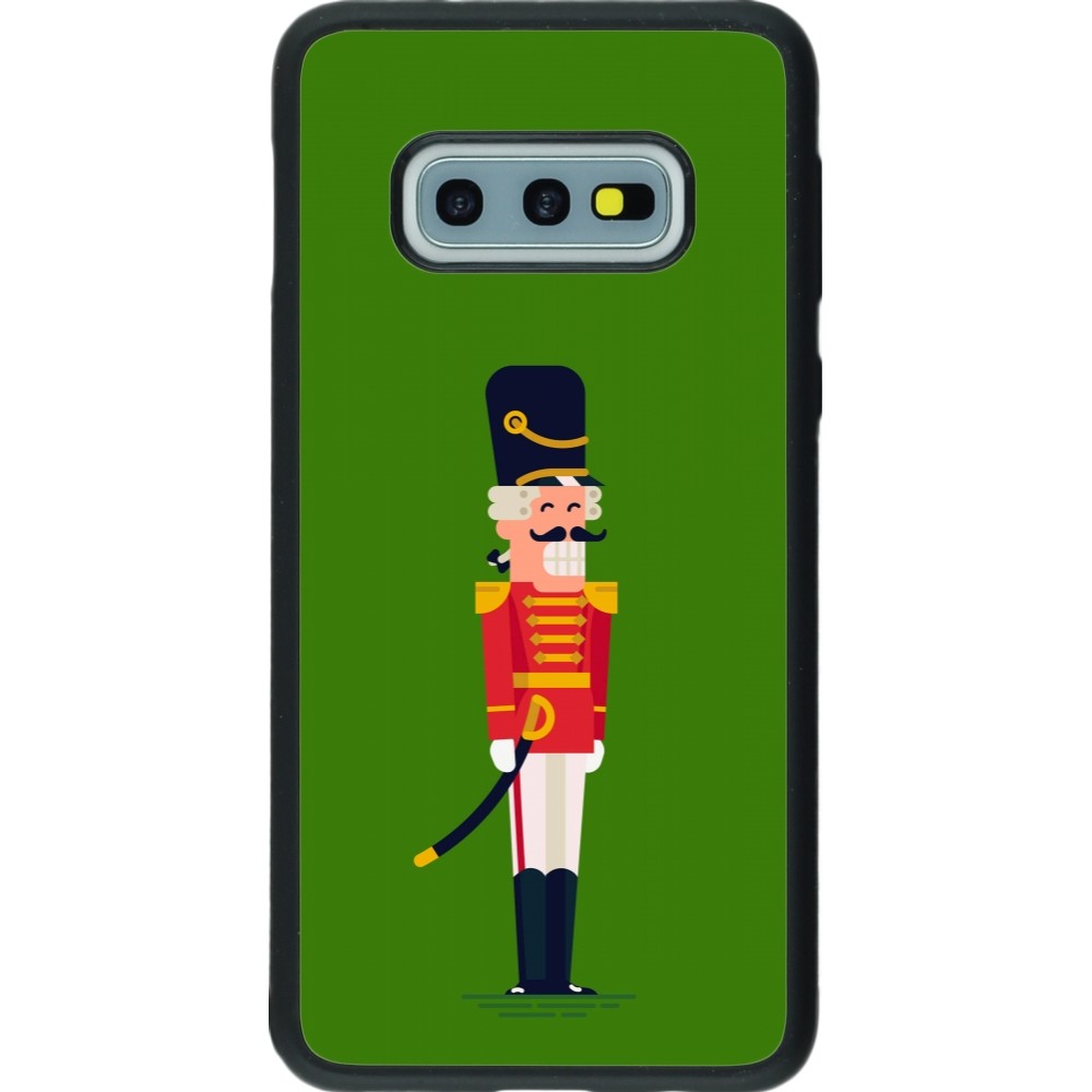 Coque Samsung Galaxy S10e - Silicone rigide noir Christmas 25 Nutcracker Green