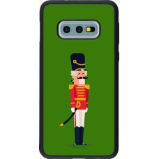 Coque Samsung Galaxy S10e - Silicone rigide noir Christmas 25 Nutcracker Green