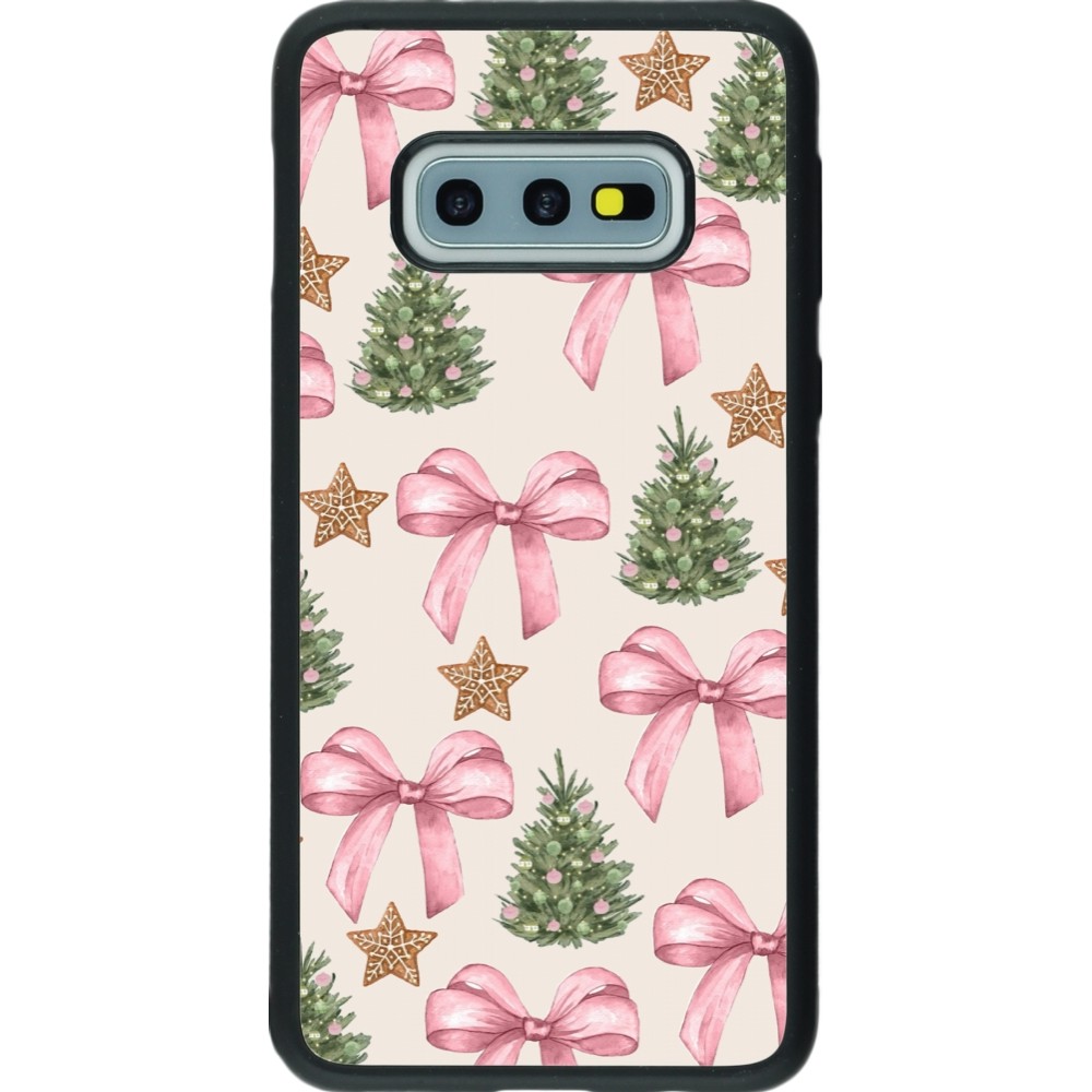 Coque Samsung Galaxy S10e - Silicone rigide noir Christmas 25 Vintage Ribbons