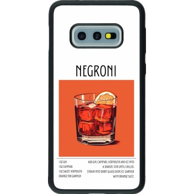 Coque Samsung Galaxy S10e - Silicone rigide noir Cocktail recette Negroni