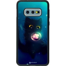 Hülle Samsung Galaxy S10e - Silikon schwarz Cute Cat Bubble