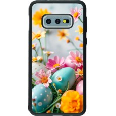 Samsung Galaxy S10e Case Hülle - Silikon schwarz Easter 2026 Eggs with flowers