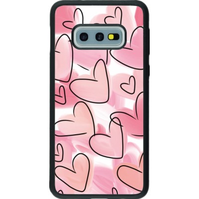 Samsung Galaxy S10e Case Hülle - Silikon schwarz Easter 2023 pink hearts