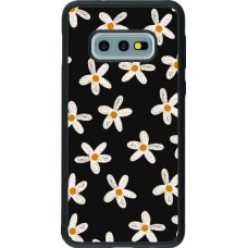 Samsung Galaxy S10e Case Hülle - Silikon schwarz Easter 2024 white on black flower
