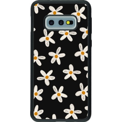 Samsung Galaxy S10e Case Hülle - Silikon schwarz Easter 2024 white on black flower