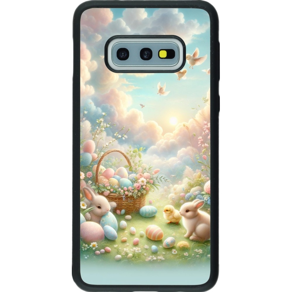 Coque Samsung Galaxy S10e - Silicone rigide noir Easter 2025 Pastel Pâques