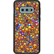 Samsung Galaxy S10e Case Hülle - Silikon schwarz Emoji gemischt