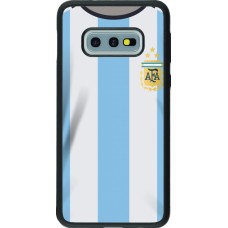 Coque Samsung Galaxy S10e - Silicone rigide noir Maillot de football Argentine 2022 personnalisable