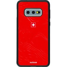 Coque Samsung Galaxy S10e - Silicone rigide noir Maillot de football Suisse 2026 personnalisable